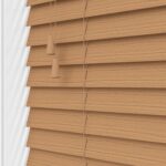 light brown textured wooden blind close up