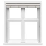 Whitewash wooden blind in a white window
